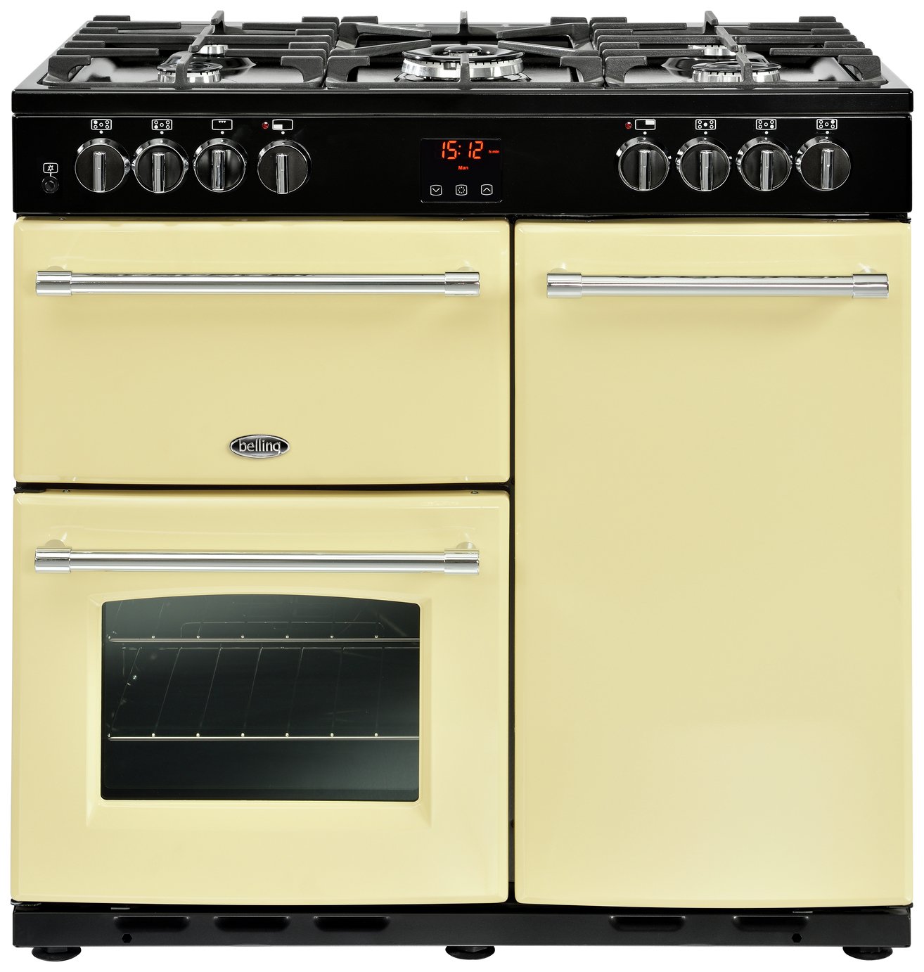 Belling Farmhouse 90DFT Dual Fuel Range Cooker - Cream