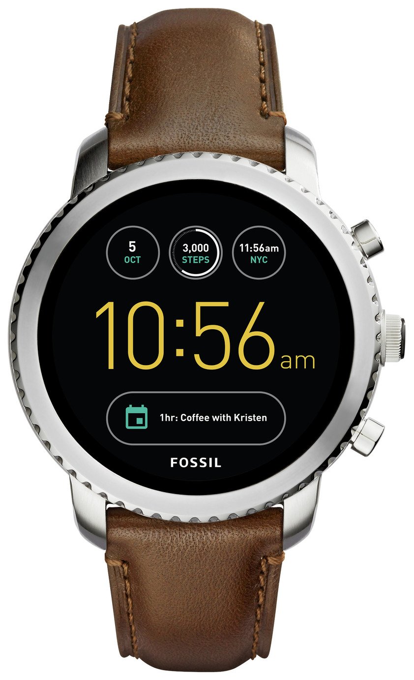 Fossil Q Gen 3 Smart Watch - Chrome / Brown Leather