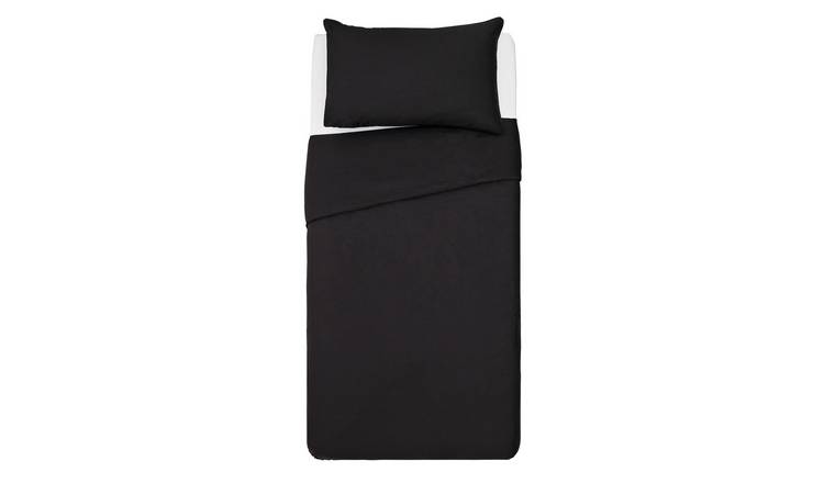 Habitat Cotton Rich 180 TC Plain Black Bedding Set - Single
