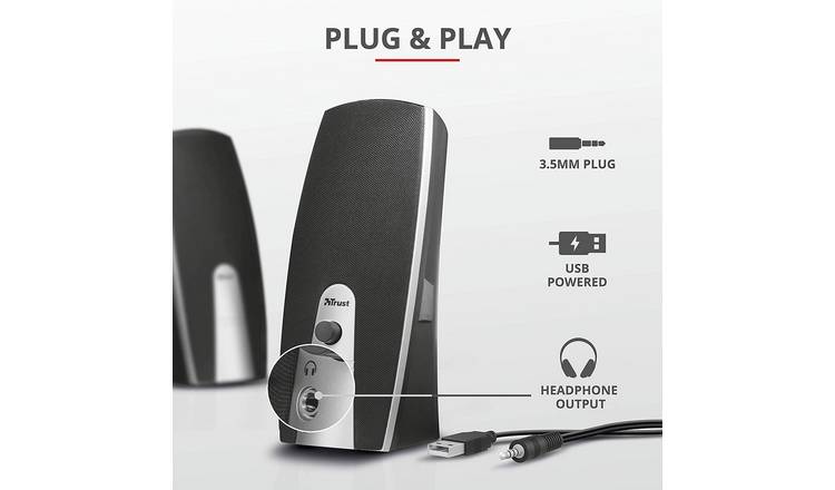 College Dekbed zelfmoord Buy Trust Mila 2.0 PC Speaker Set - Black and Silver | Laptop and PC  speakers | Argos