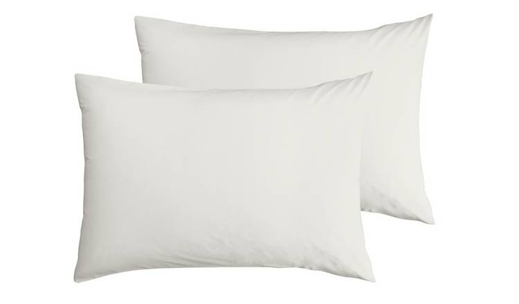 Buy Habitat Cotton Rich 180 TC Standard Pillowcase Pair - Cream ...