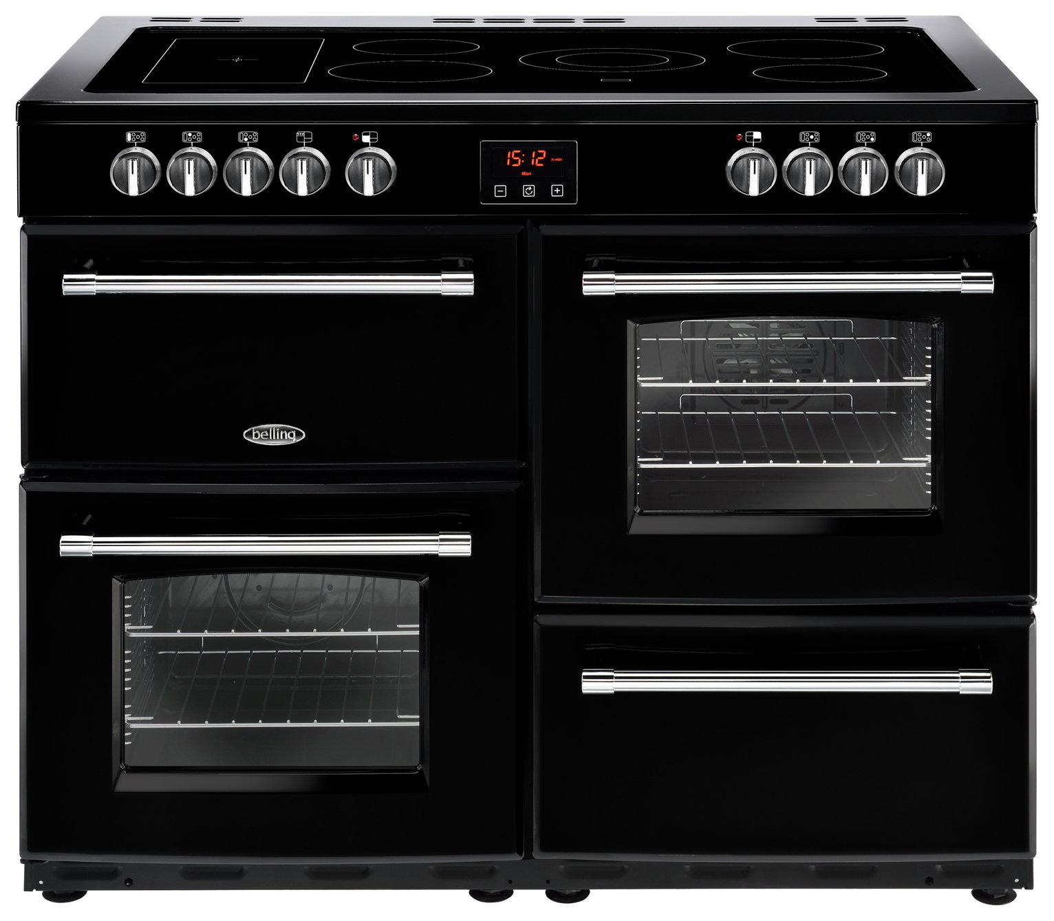 Belling Farmhouse 444444148 Dual Fuel Range Cooker - Black