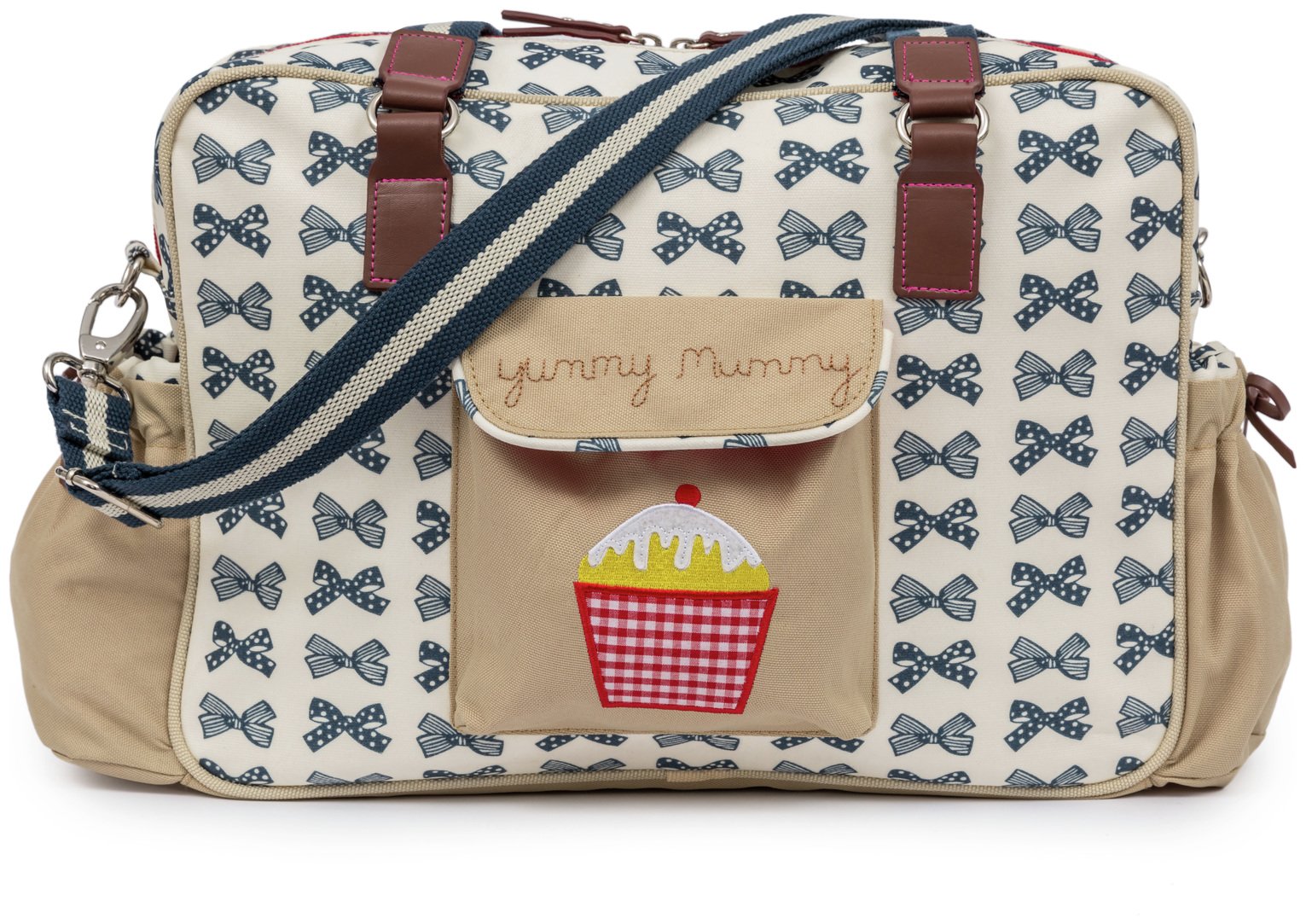 Pink Lining Yummy Mummy Bag - Navy Bows