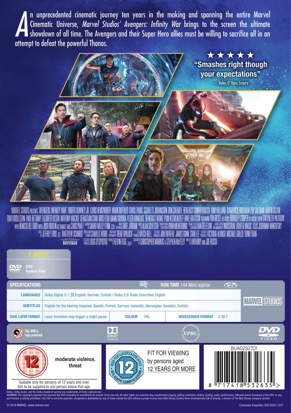 Avengers Infinity War DVD Reviews Updated June 2024