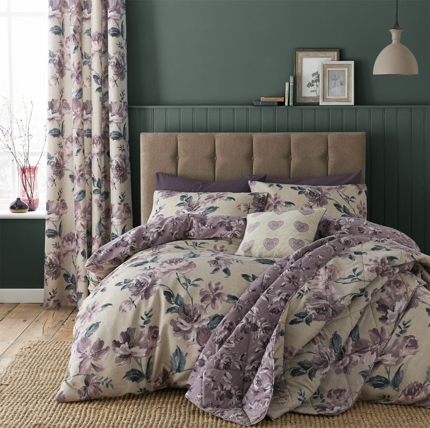 Catherine Lansfield Painted Floral Plum Bedding Set ‚Äì King review