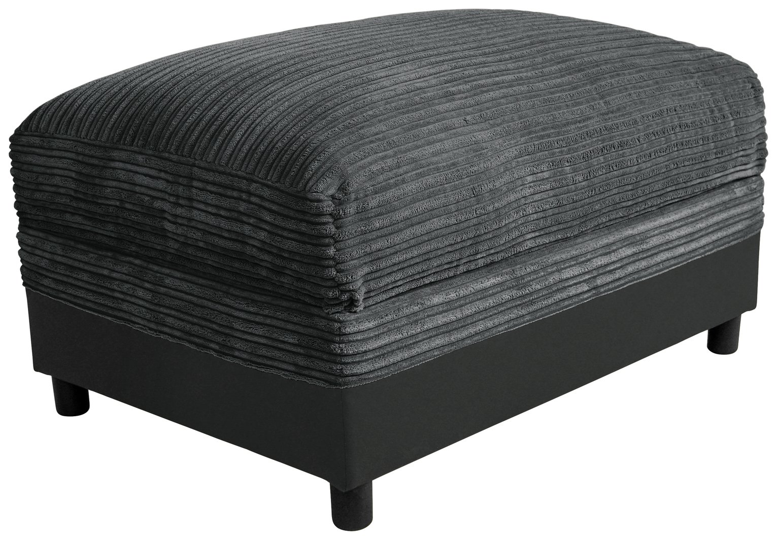 Argos Home Harry Large Fabric Storage Footstool - Charcoal