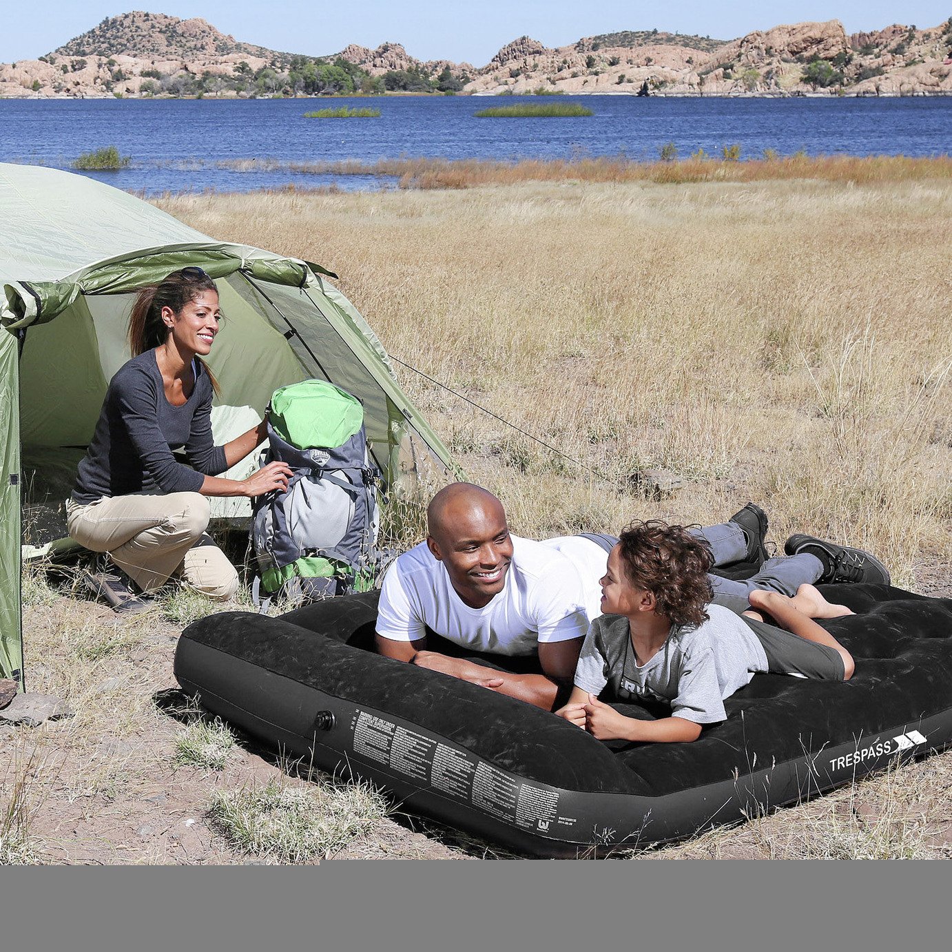 Trespass Double Flocked Air Bed with Foot Pump Reviews