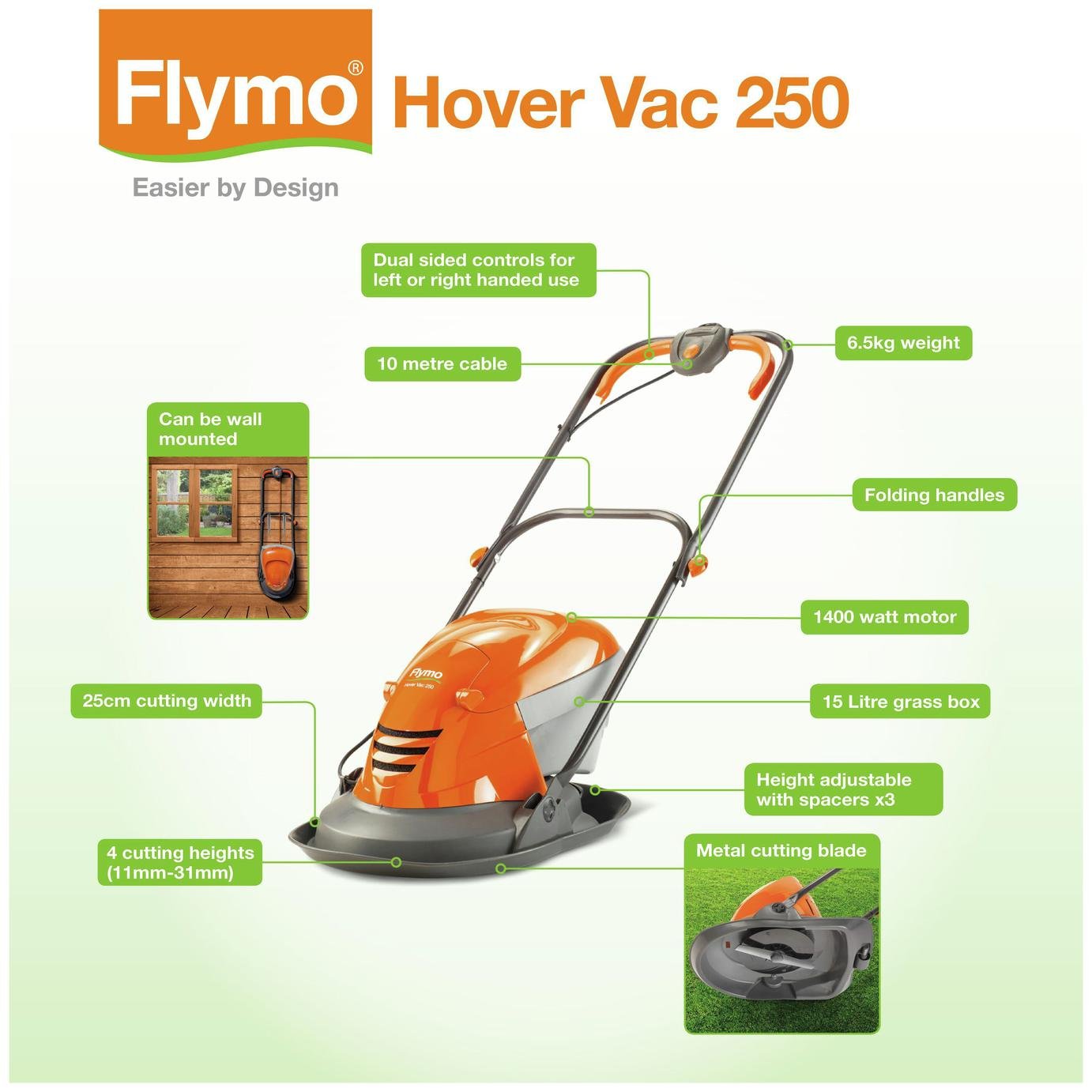 Flymo Hover Vac 250 25cm Collect Lawnmower Review