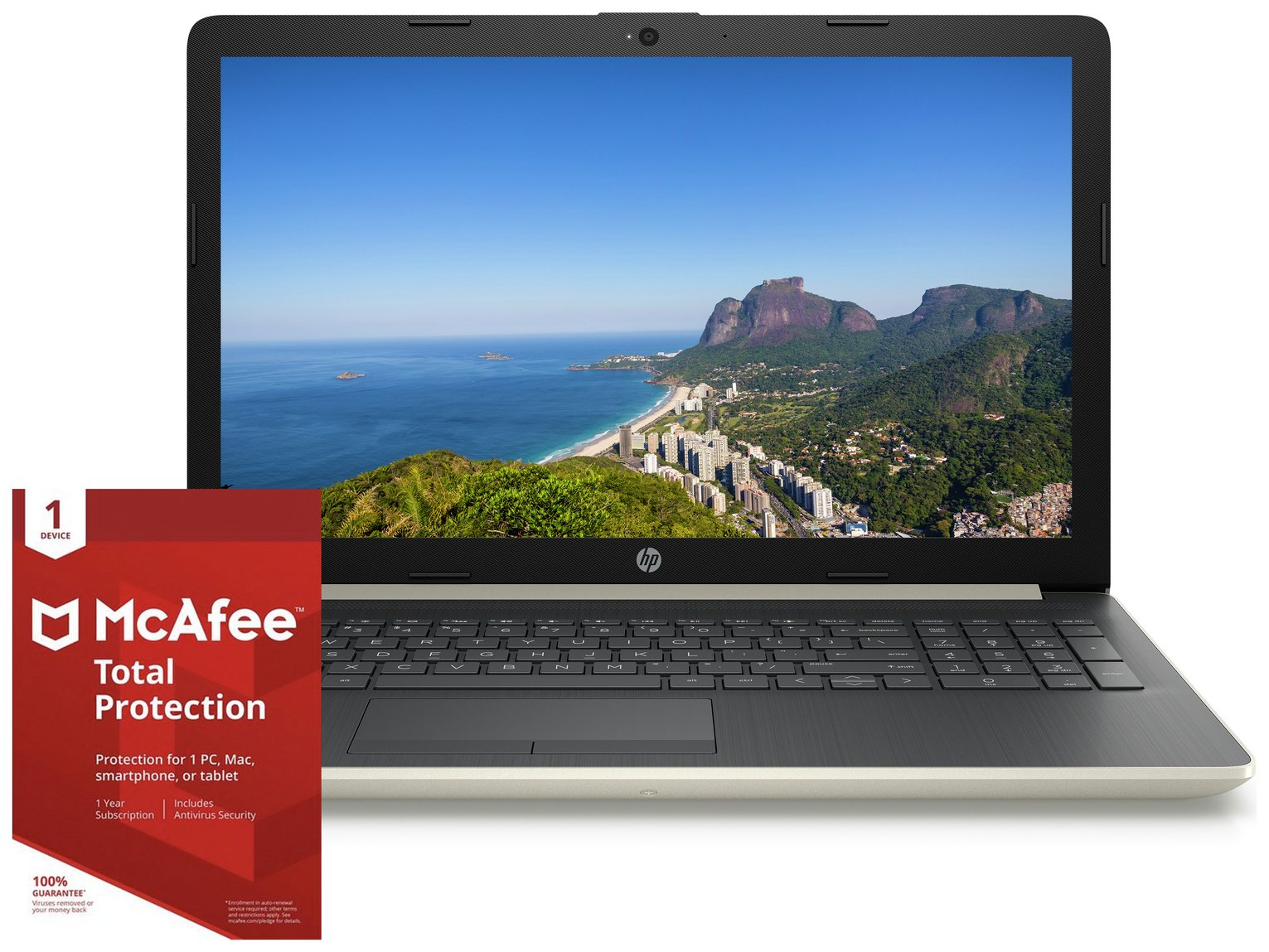 HP 15.6 Inch Ryzen 3 4GB 1TB Laptop - Gold