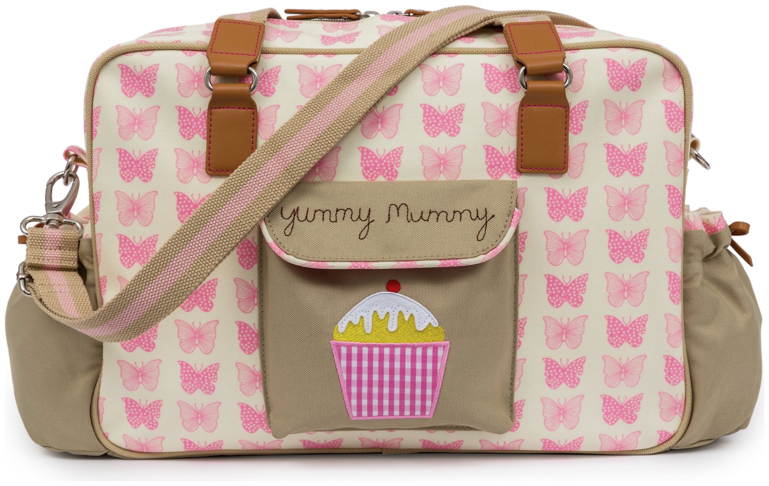 Pink Lining Yummy Mummy Bag - Pink Butterflies