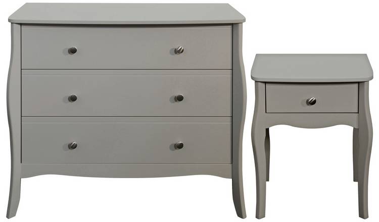 Buy Argos Home Amelie Bedside Table 3 Drawer Chest Set Grey