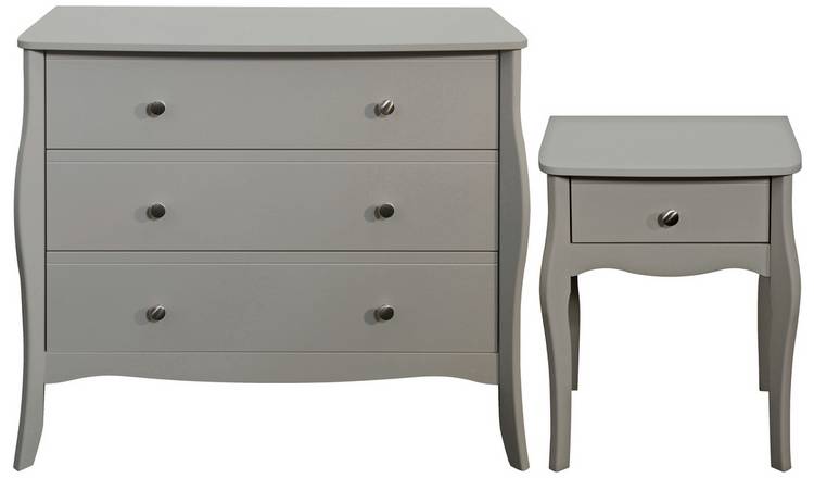 Buy Argos Home Amelie Bedside Table 3 Drawer Chest Set Grey Bedroom Furniture Sets Argos