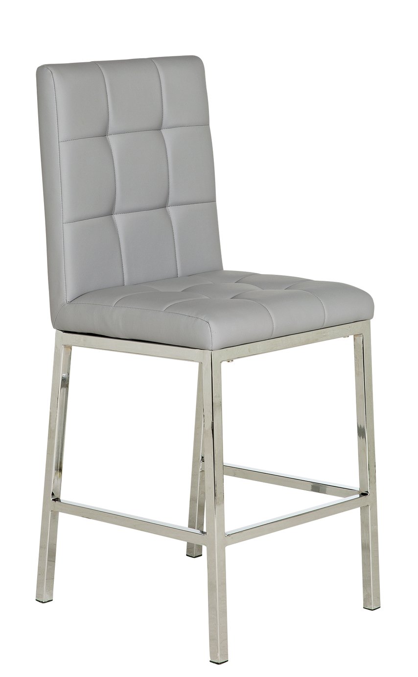 Argos Home Pair of Nitro Bar Stools - Grey/Chrome