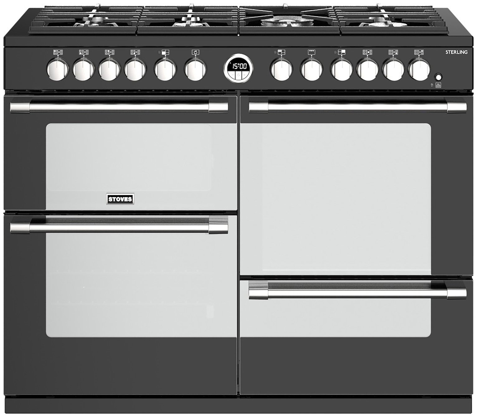 Stoves Sterling S1100DF Dual Fuel Range Cooker - Black