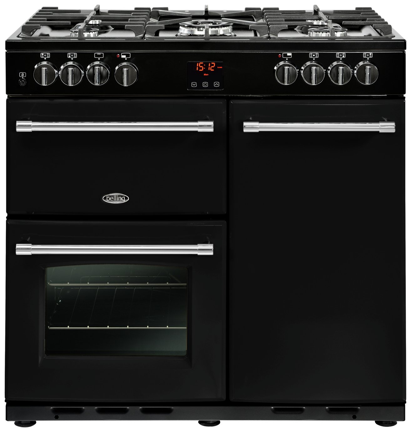 Belling Farmhouse 90DFT Dual Fuel Range Cooker - Black