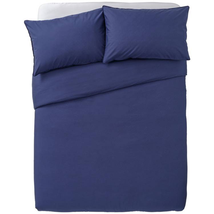 Habitat Cotton Rich 180 TC Plain Navy Bedding Set - King 0