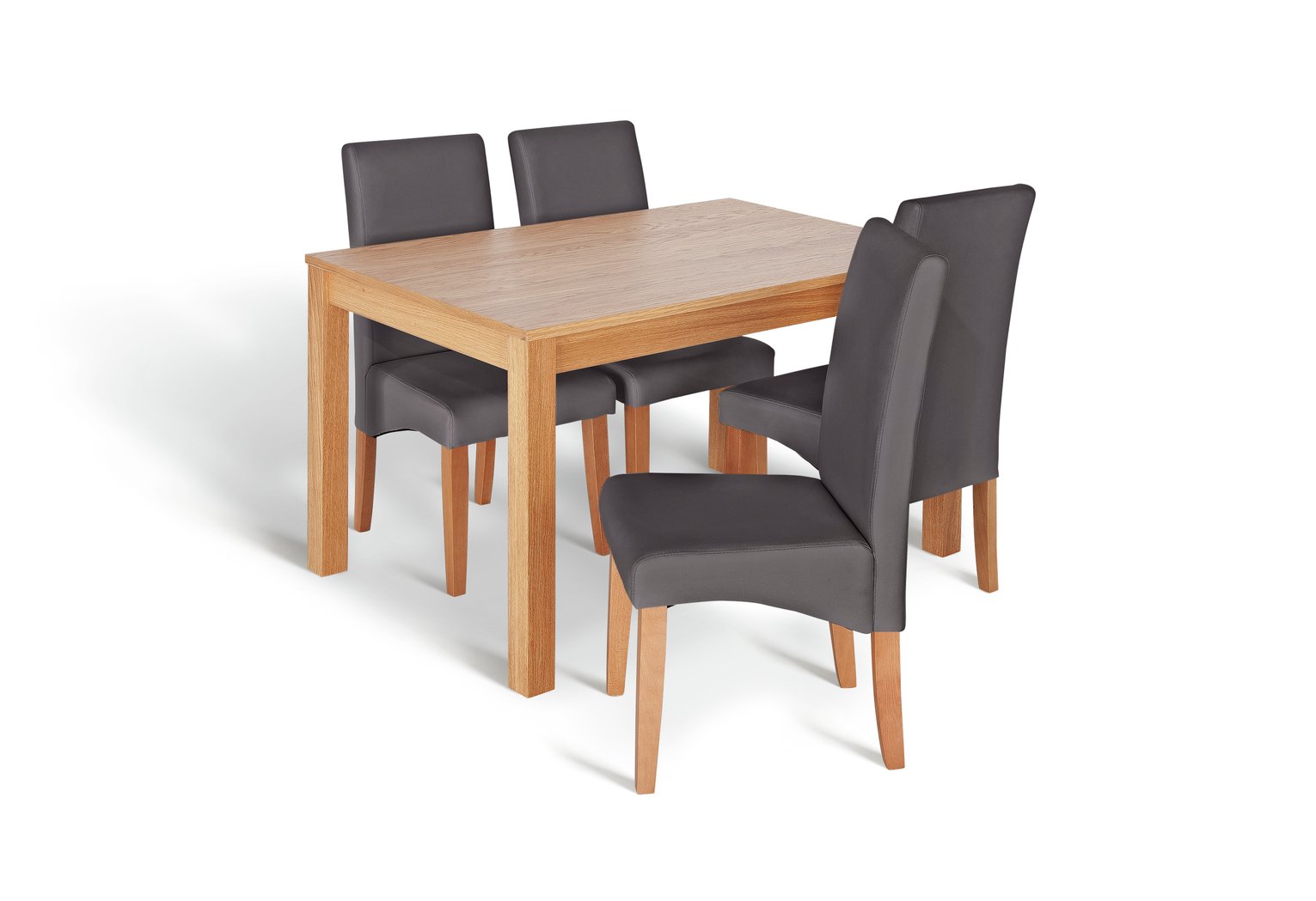 Habitat Clifton Oak Dining Table & 4 Charcoal Chairs