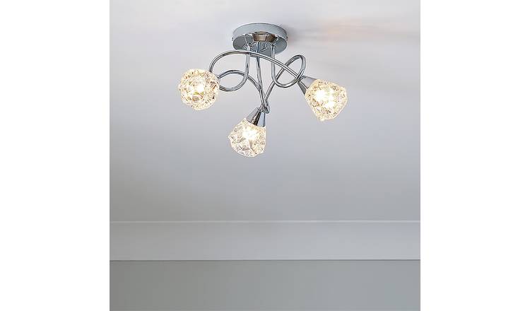 Buy Argos Home Dico 3 Light Ceiling Light Chrome Glass