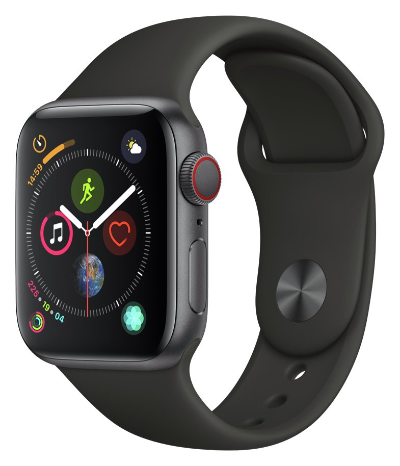 Apple Watch S4 Cell 40mm - Grey Alu / Black Sport Band