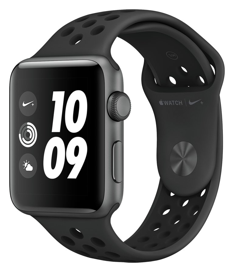 Buy Apple Watch Nike+ S3 2018 GPS 42mm S Grey/Black Sport Band | Fitness  and activity trackers | Argos