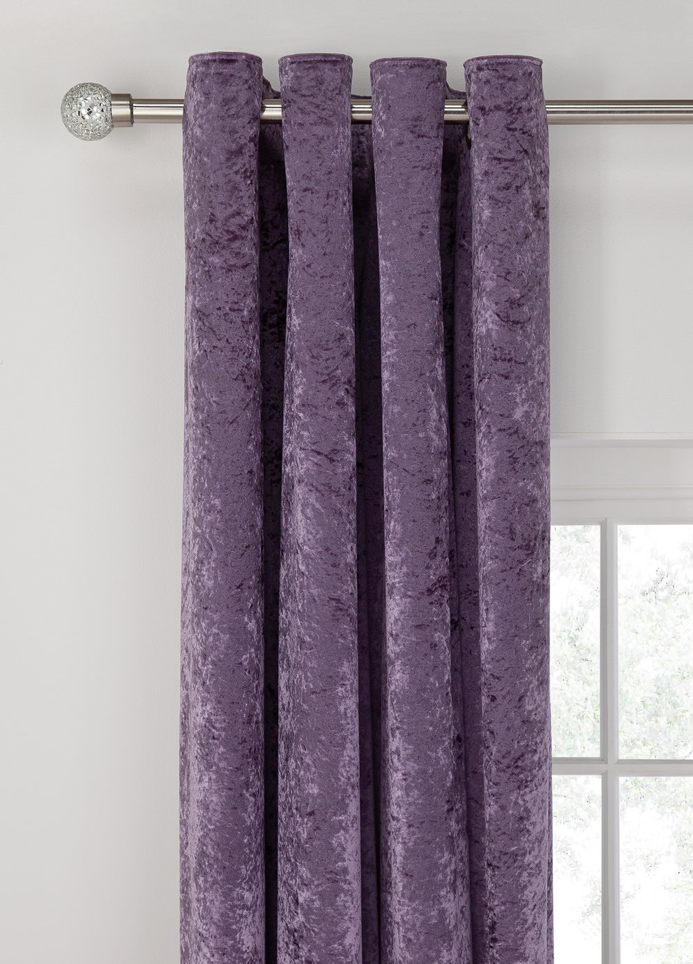 Argos Home Velvet Lined Eyelet Curtain - 117x137cm - Mauve