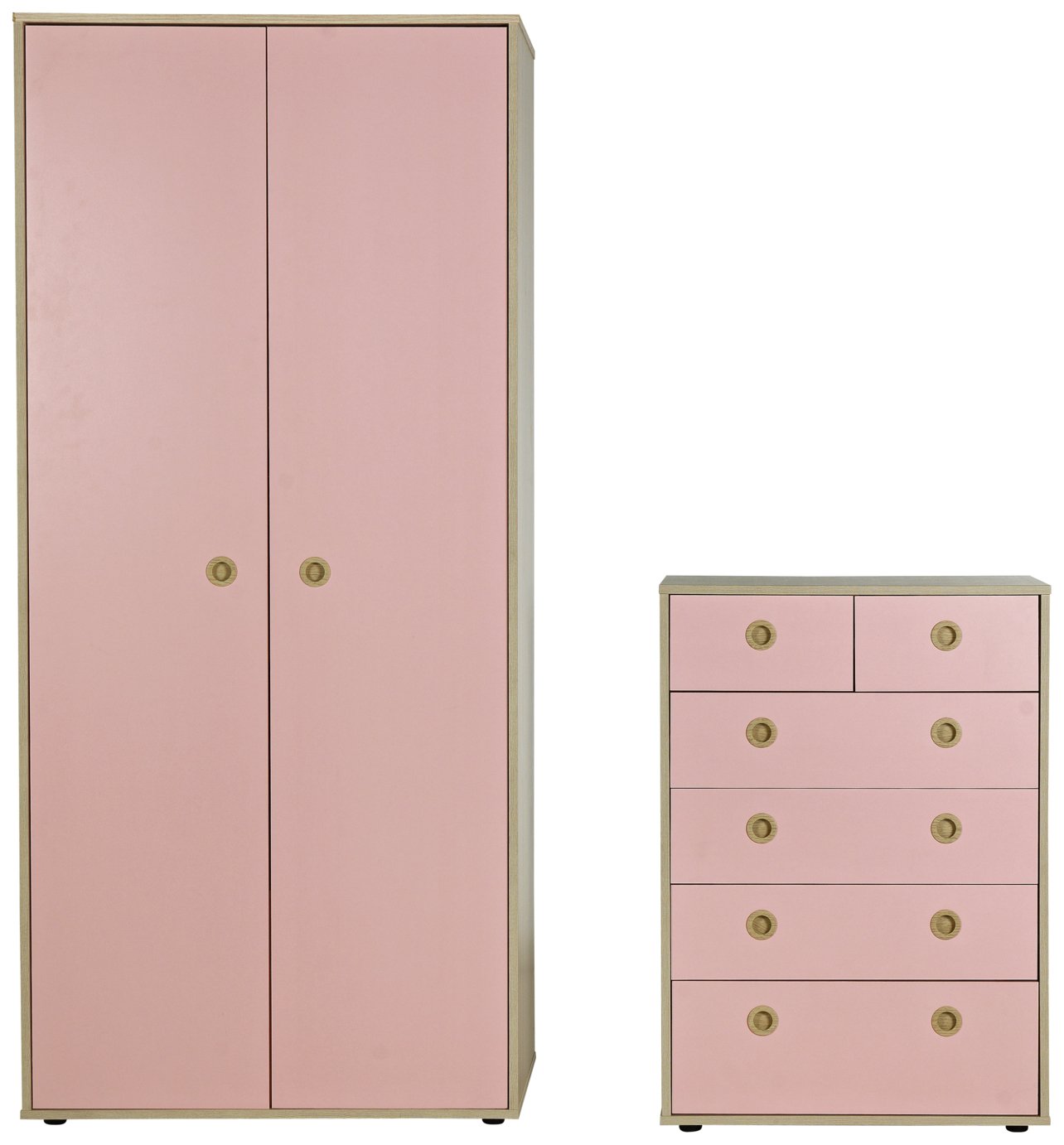 Argos Home Camden Pink & Acacia 2 Door Wardrobe Package review