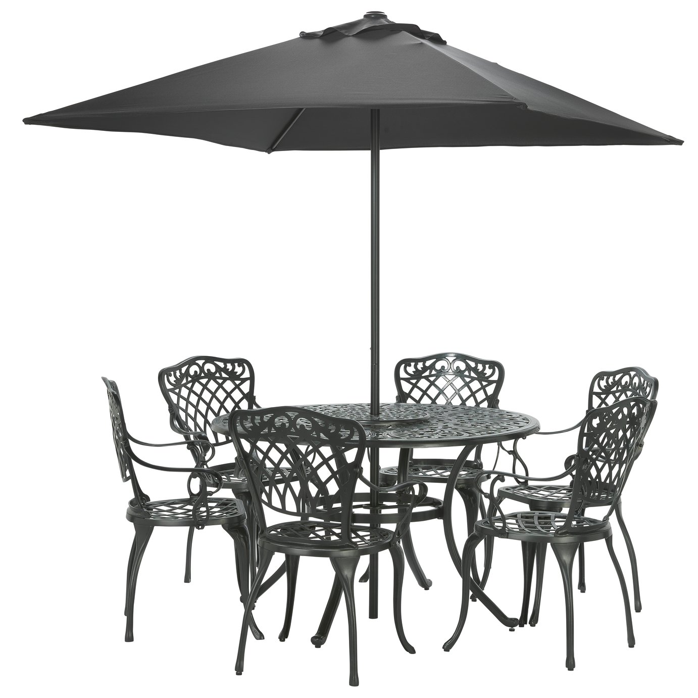 Argos Home Kensington Cast Aluminium Dining Set - Black