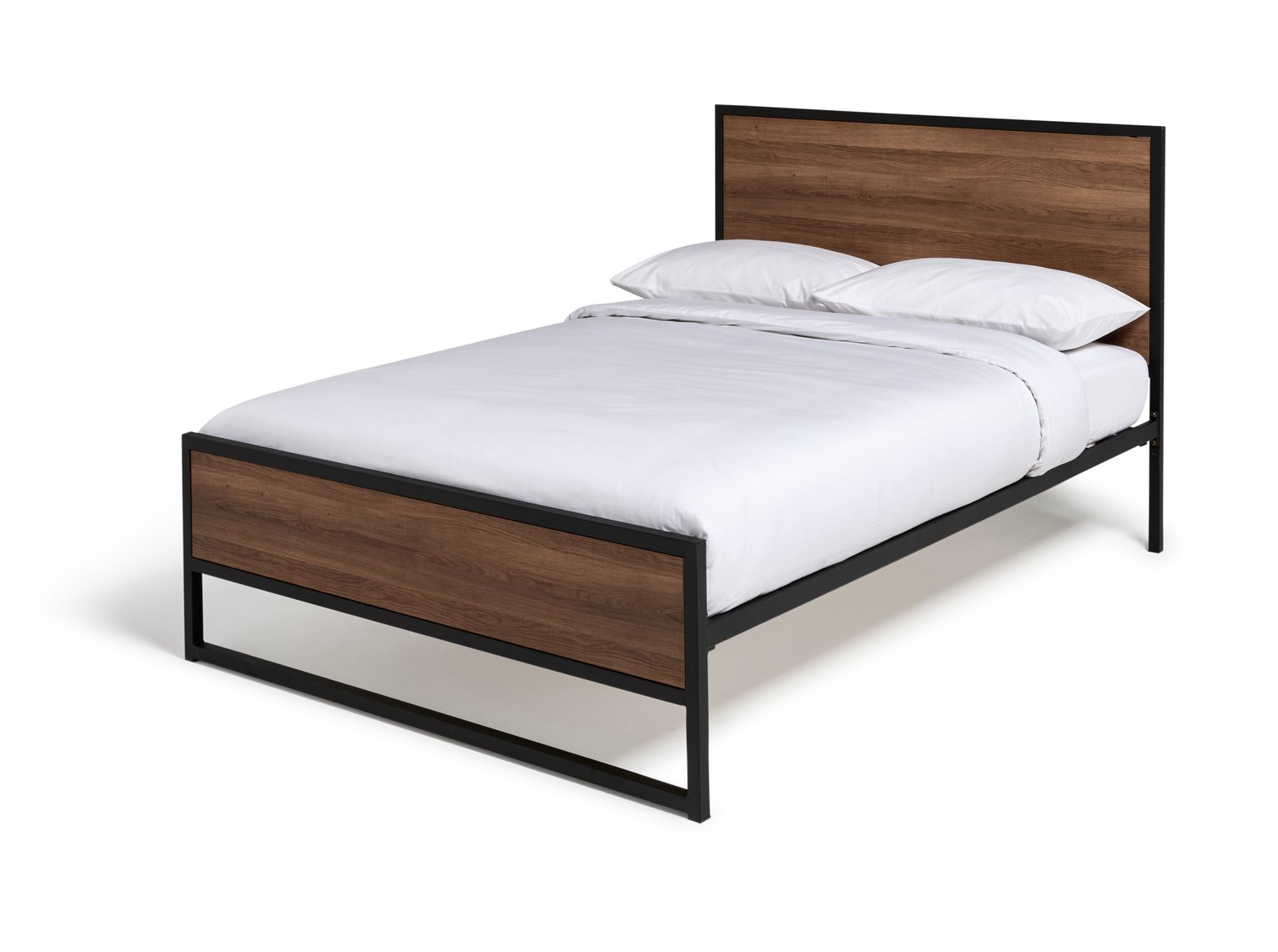 Habitat Nomad Double Metal Bed Frame - Wood Effect