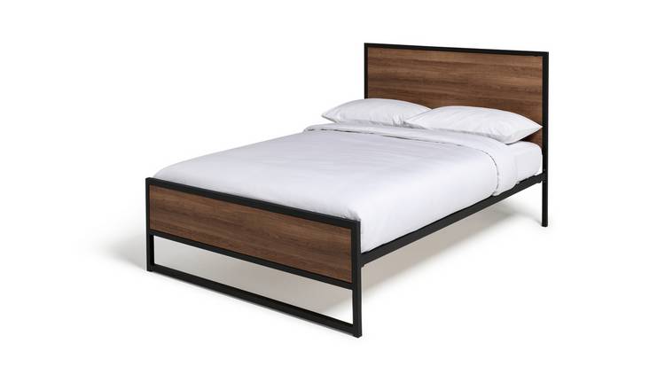 Habitat Nomad Double Metal Bed Frame - Wood Effect