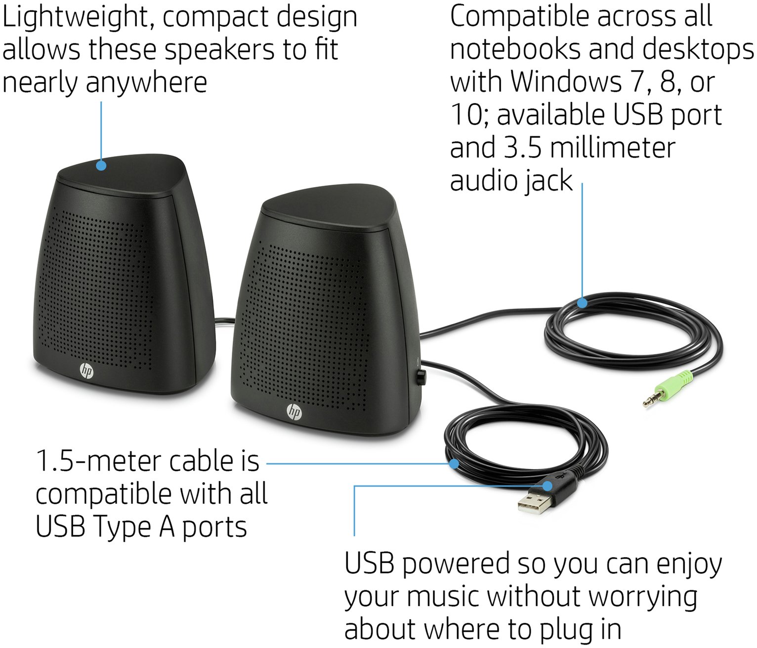 HP S3100 USB Speaker - Black