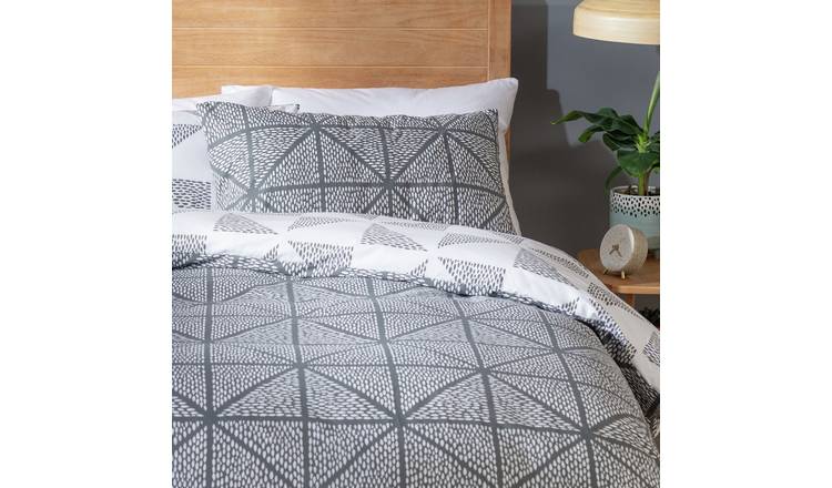 Habitat Stockholm Diamond Dash Grey Bedding Set - Single