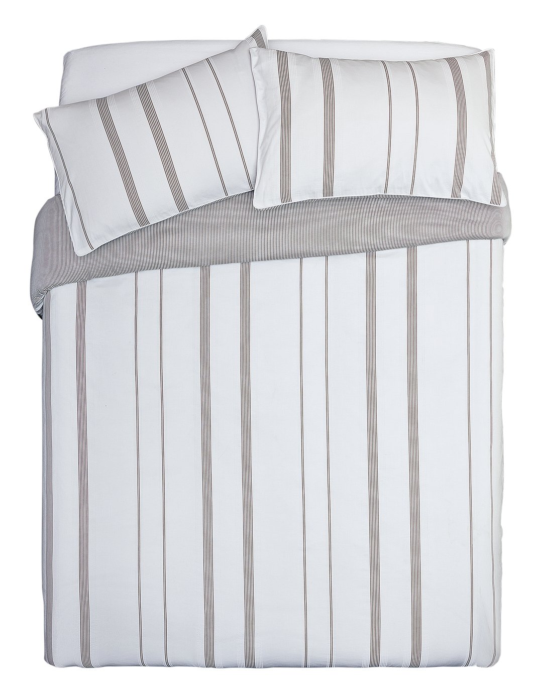 Argos Home Grey Yarn Dye Stripe Bedding Set - Kingsize