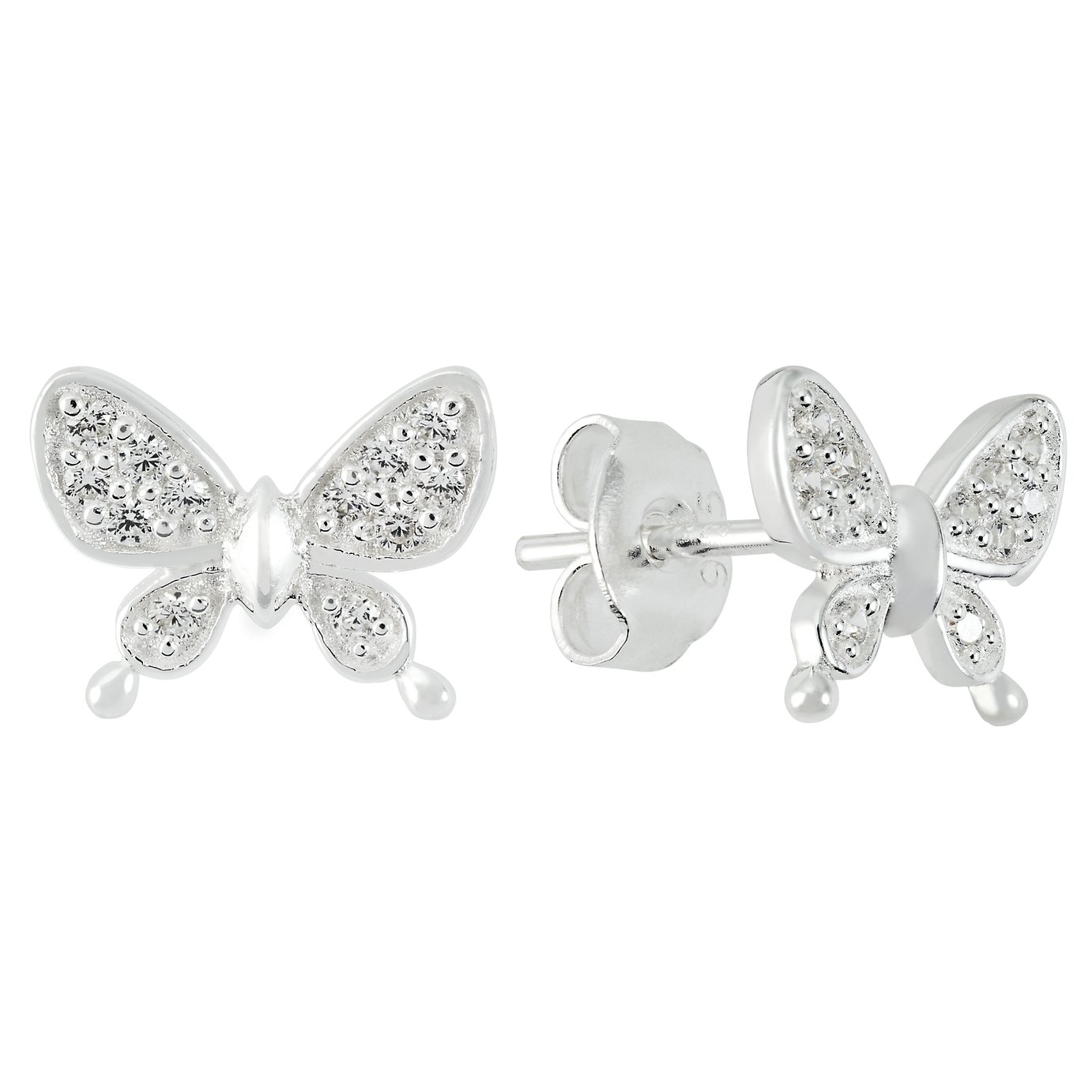 Revere Sterling Silver CZ Butterfly Stud Earrings review