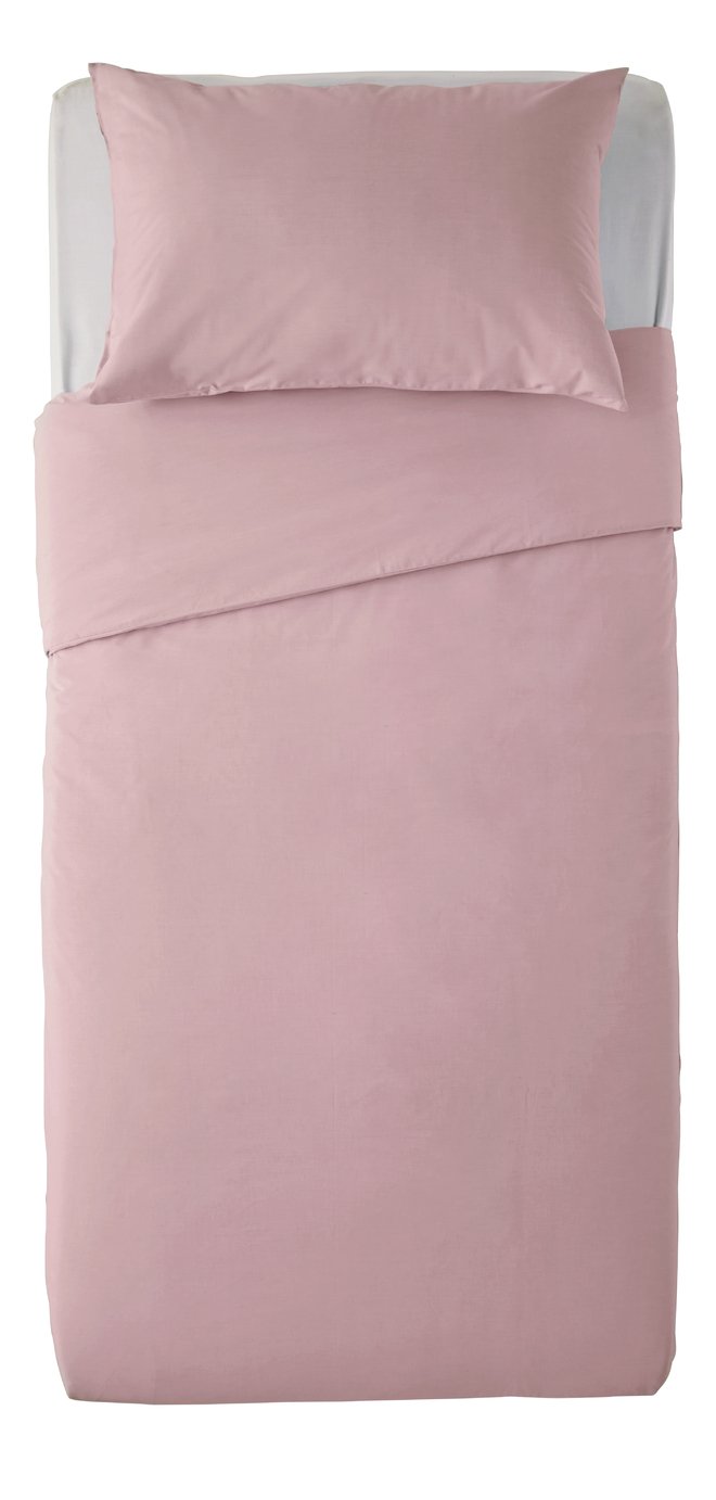 Habitat Cotton Rich 180 TC Plain Blush Bedding Set Single (8672784