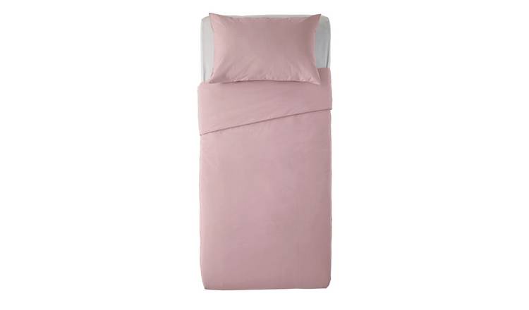 Habitat Plain Blush Pink Bedding Set - Single