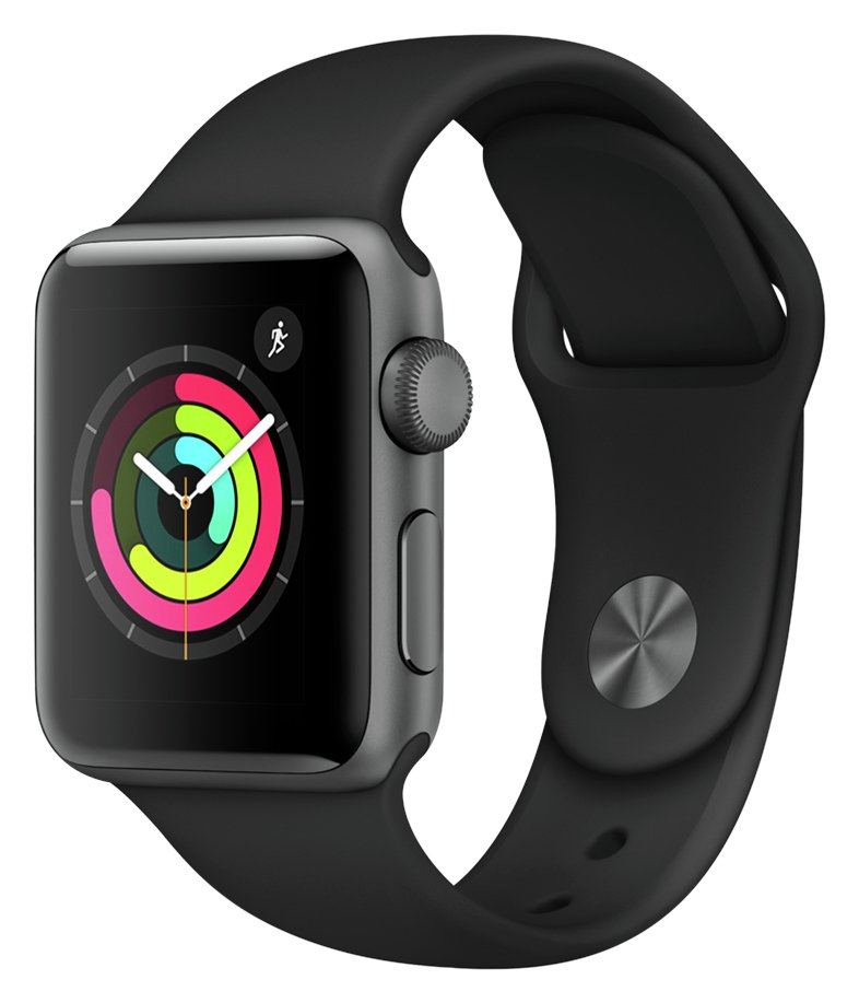 Apple Watch S3 2018 GPS 38mm-Space Grey Alu/Black Sport Band