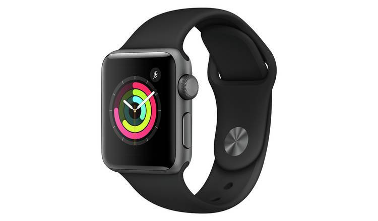 Buy Apple Watch S3 18 Gps 38mm Space Grey Alu Black Sport Band Fitness And Activity Trackers Argos