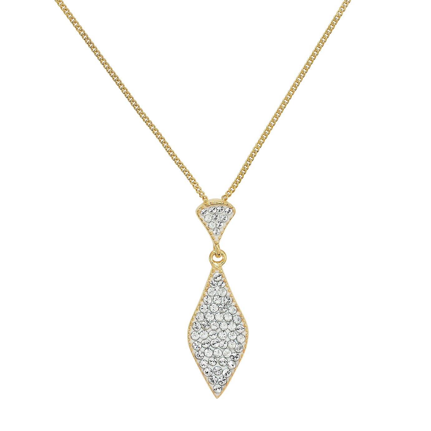 Evoke 9ct Gold Plated Silver Marquise Crystal Drop Pendant review