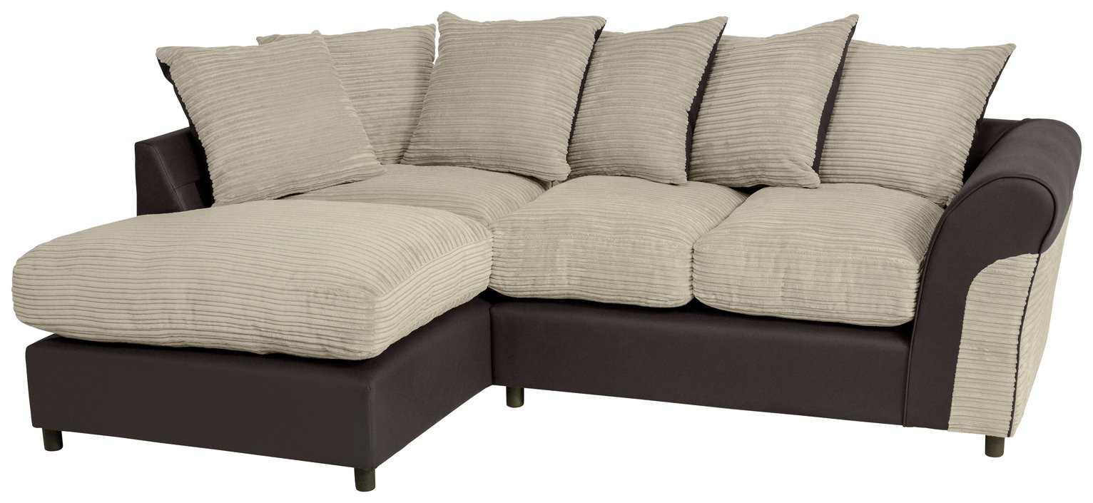 Harry Fabric Left Hand Corner Chaise Sofa Natural (8674562) Argos
