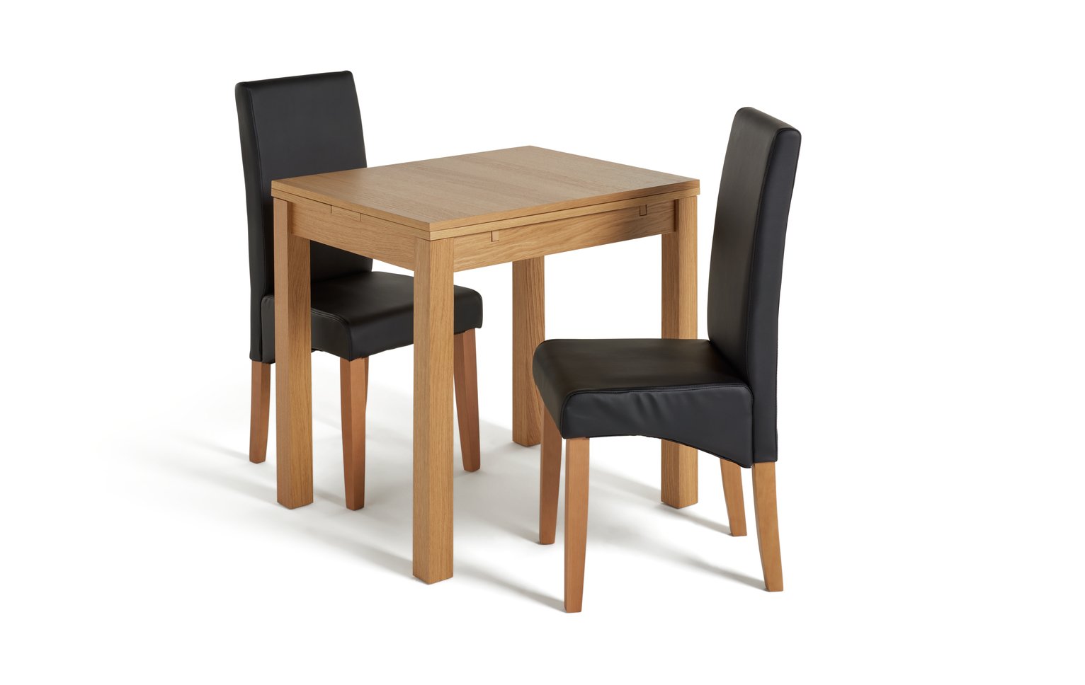 Argos Home Clifton Oak Extending Table & 2 Black Chairs Review