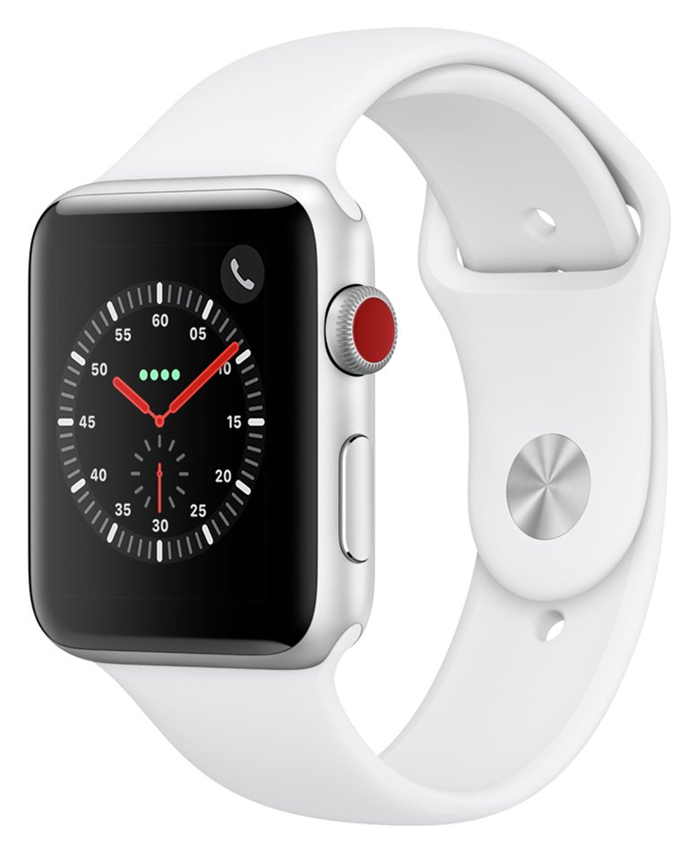 Apple Watch S3 2018 Cellular 42mm -  Alu / White Sport Band