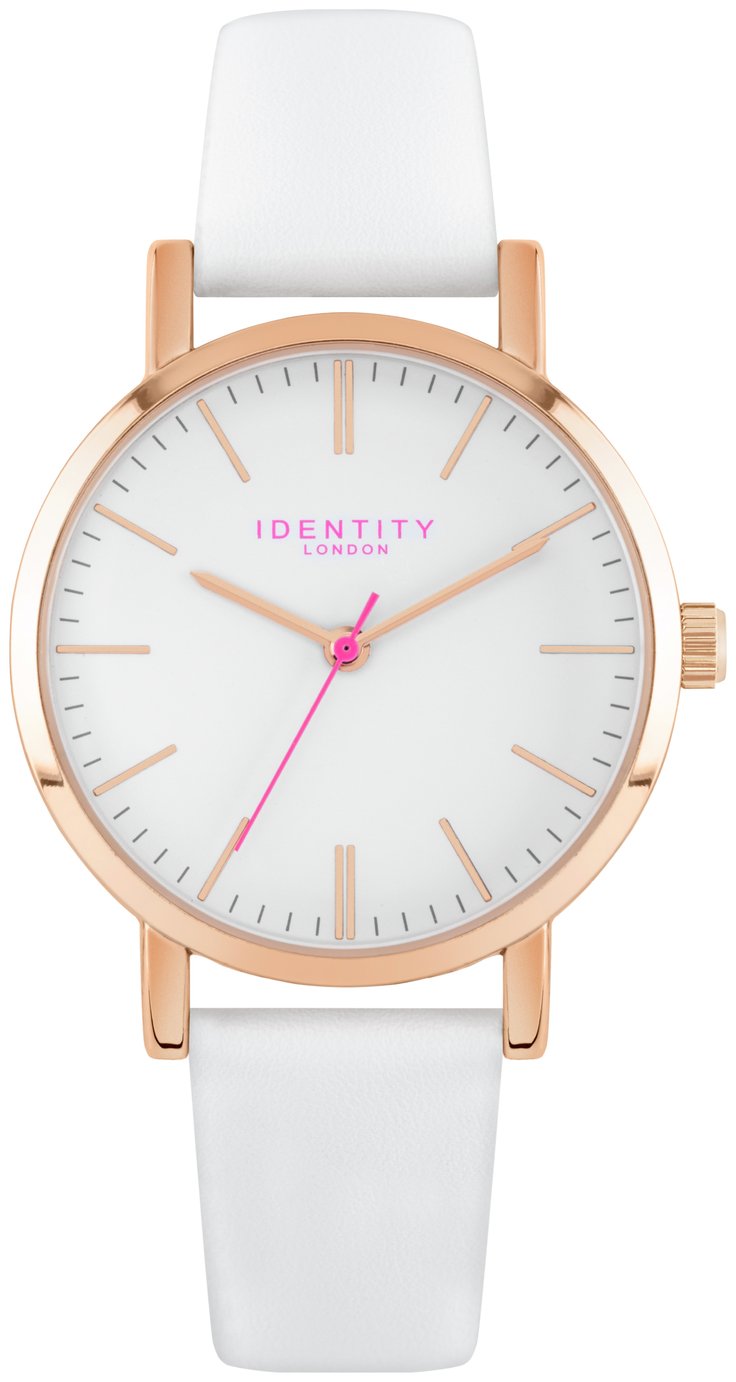 Identity Ladies Rose Gold White Leather Strap Watch review