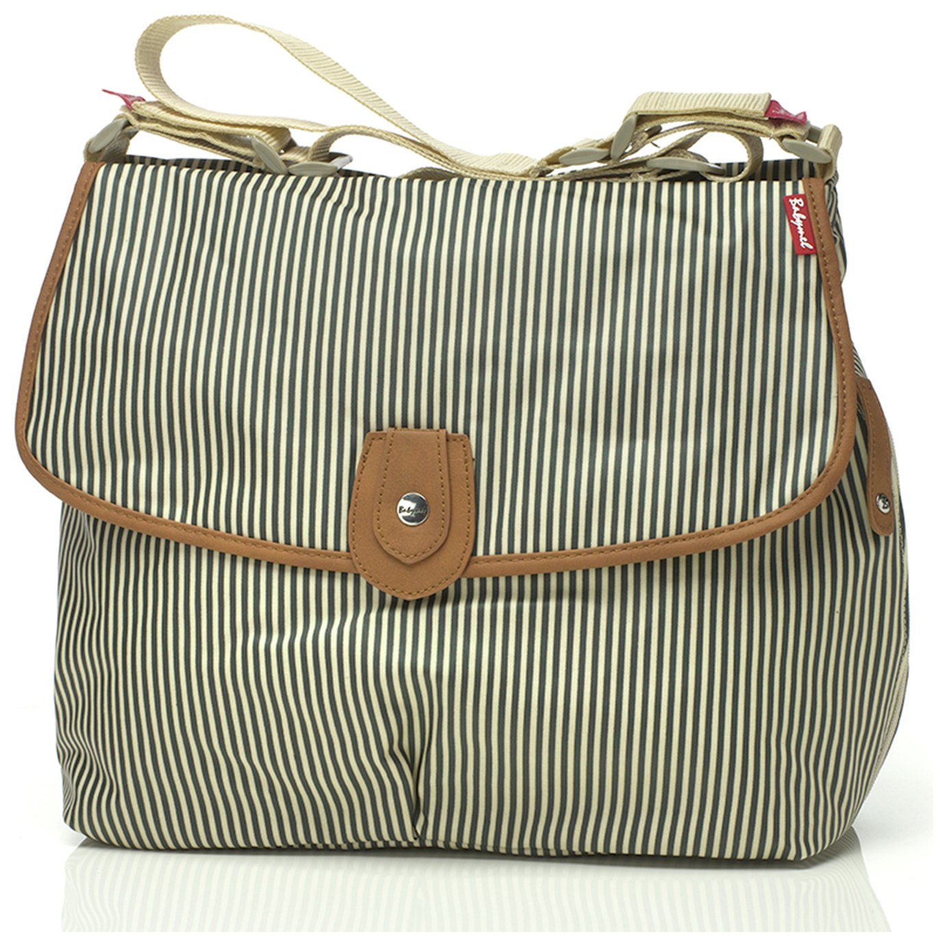 navy stripe bag