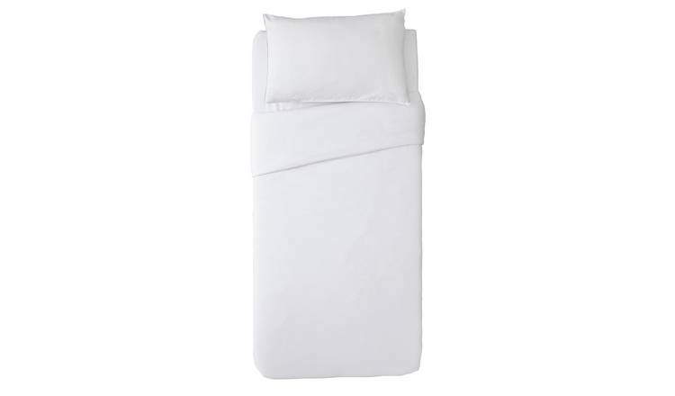 Argos Home Plain White Bedding Set - Single