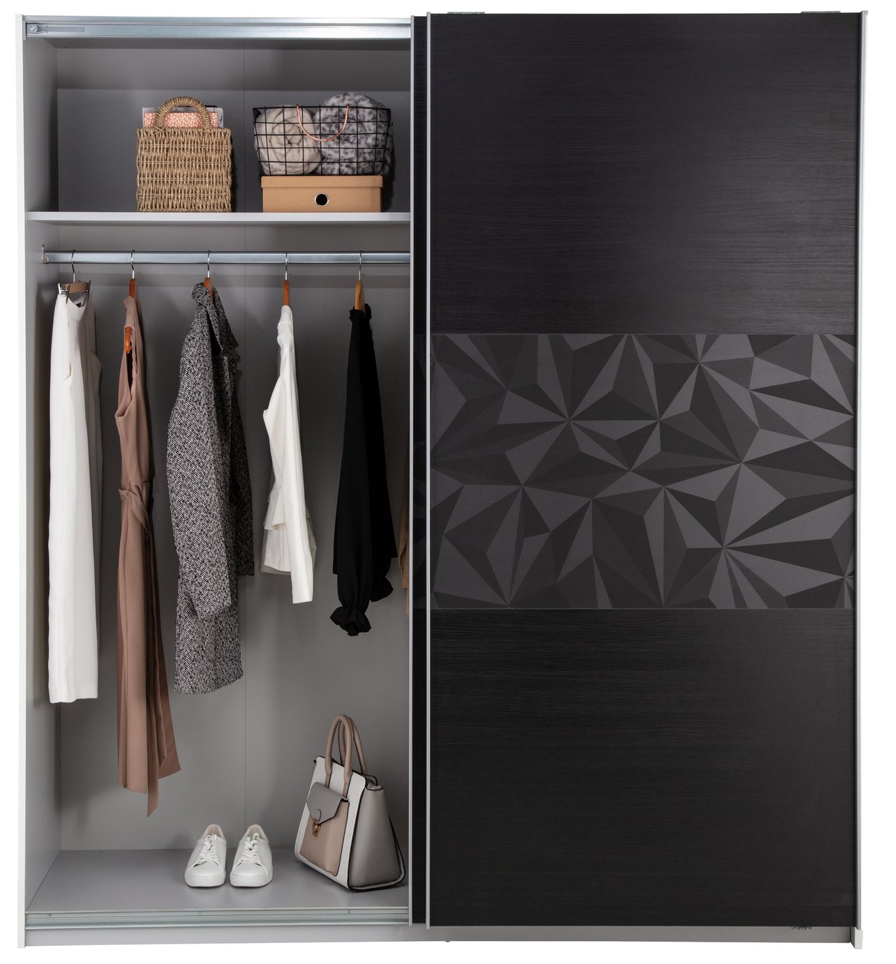 Argos Home Holsted Large Sliding Wardrobe -Black & Geometric Review