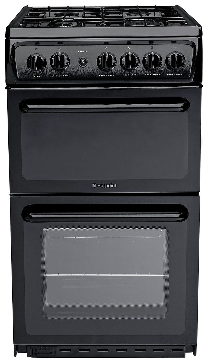 Hotpoint HD5G00KCB Twin Cavity Gas Cooker - Black