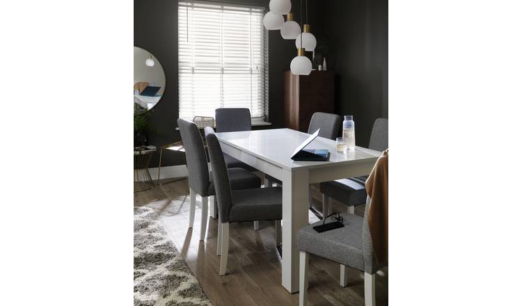 Argos white gloss discount table and chairs