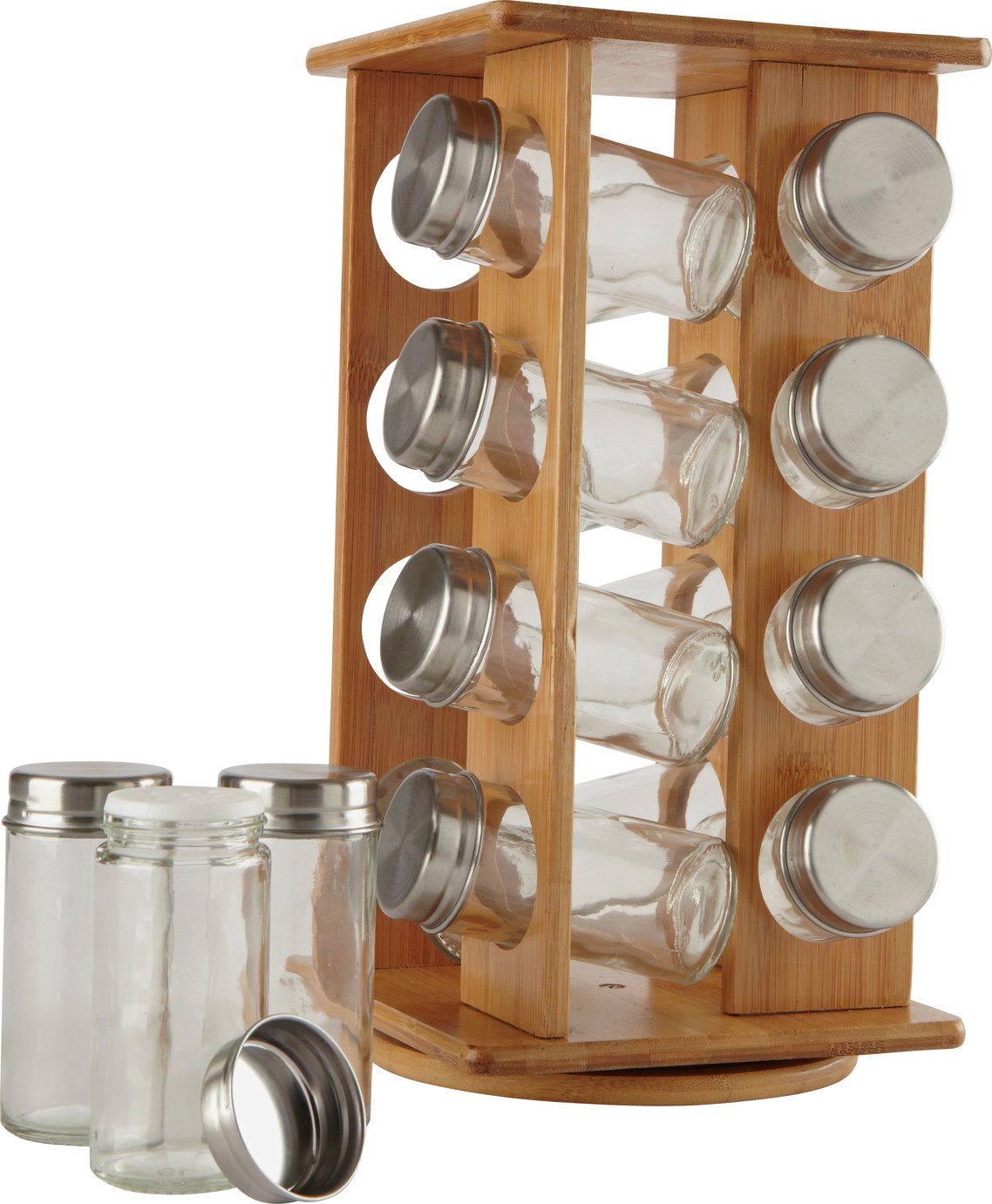 Argos Home Bamboo Revolving Spice Rack with 16 Jars Reviews