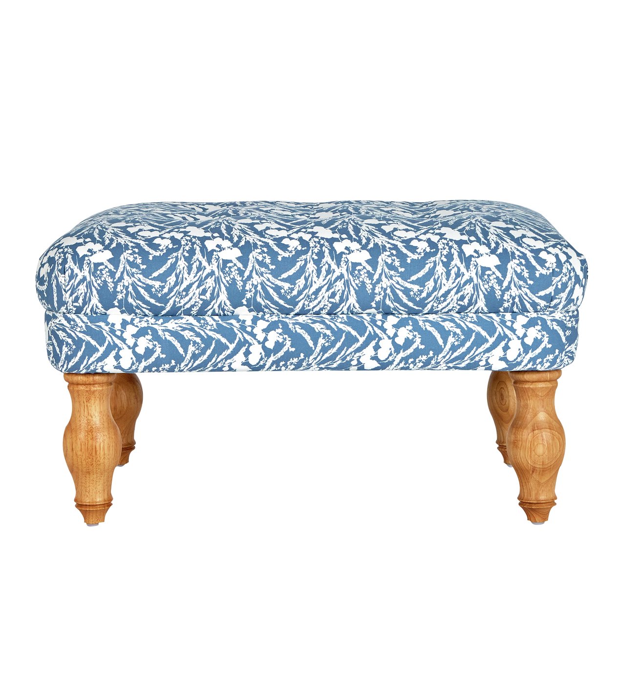 Argos Home Macy Fabric Footstool - Blue Floral