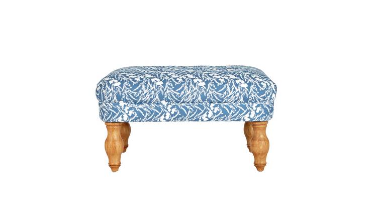 Buy Argos Home Macy Fabric Footstool Blue Floral Footstools